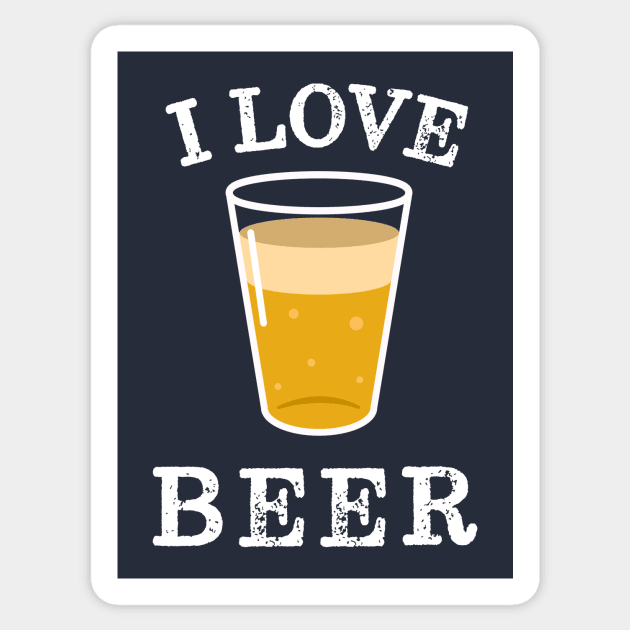 I Love Beer Retro Vintage Sticker by happinessinatee